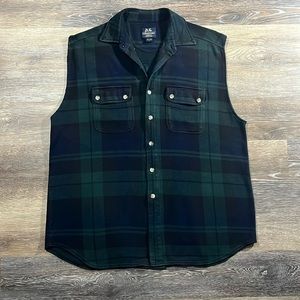 Vintage 90's Willis& Geiger Outfitters Cotton Tartan Plaid Shirt Vest